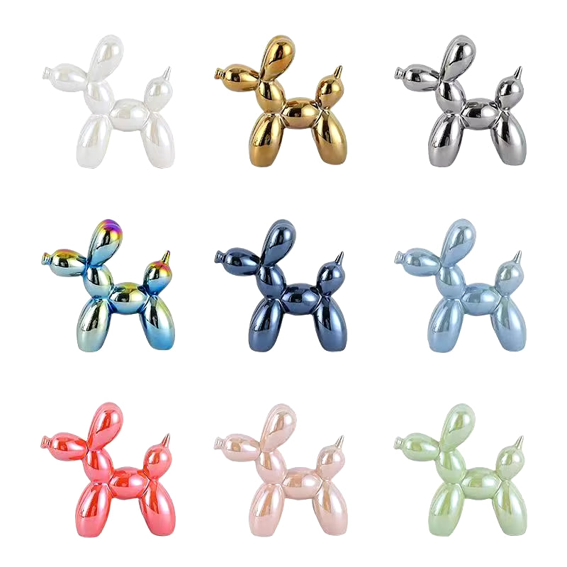 11Cm Mini Ceramic Balloon Dog Abstract Ornament Creative Sculpture Study Room Statue Home Office Accessories Festival Decoration