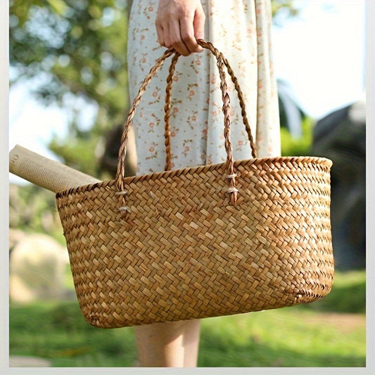 Grosse Vintage Korbtasche Handgemacht