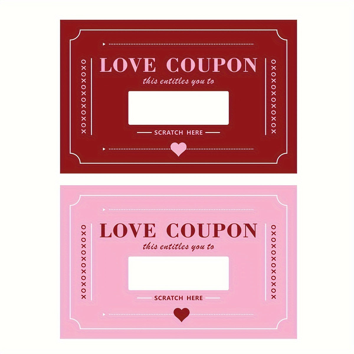 10er Set Love Coupon Rubbel Lose