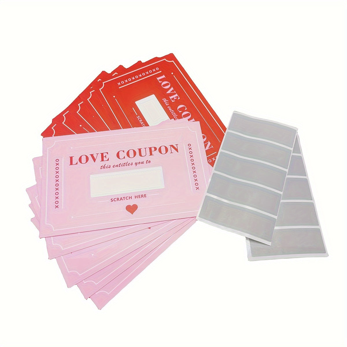 10er Set Love Coupon Rubbel Lose