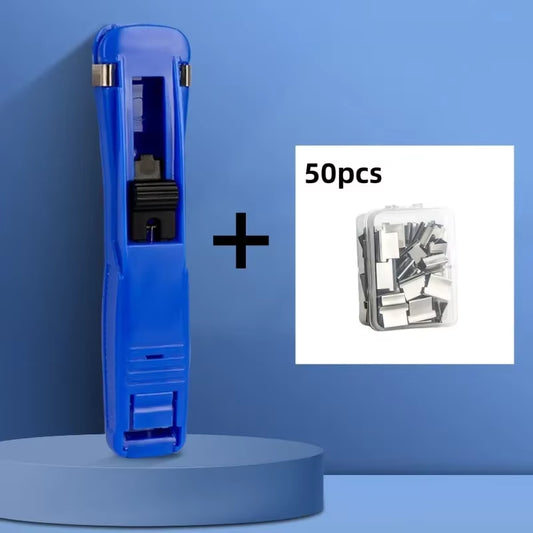 Document Push Clamp Binder Stationery Clip Stapler Multifunction Paper Storage Artifact School Office Supplies Metal Clip Holder