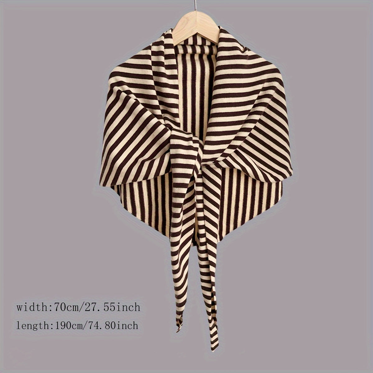 Großes gestreiftes Dreickstuch aus Wolle